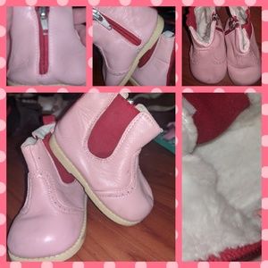 Zippered leather boots